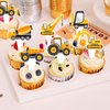25pcs Construction 3rd Birthday Party Supplies, Dump Truck Excavator Crane Cupcake Toppers Decoration, Construction Theme Happy Birthday Cupcake Toppers Baby Shower Kids Boy Decorations (3rd)