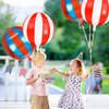 8 Pcs Carnival Balloons Circus Party Decorations, 22'' Jumbo 4D Red and Blue White Balloons with Ribbons for Carnival Decorations Circus Clown Party Birthday Party Supplies