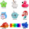 Jomyfant Bath Toys (8 Packs Rubber Animals Toys) Light Up Floating Rubber Toys Flashing Color Changing Light in Water Bathtub Shower Games Toys for Baby Kids Toddler Child