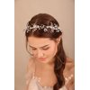 BERYUAN Silver Flower Crystal Headband Crystal Beads Hair Piece Silver Wedding Hair Accessories Bridal Heaband for Wedding for Brides Bridesmaid