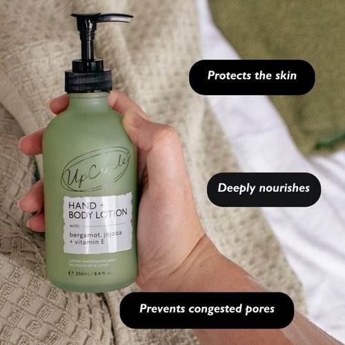 UPCIRCLE Hand + Body Lotion with Bergamot Water 8.45oz - For Nourishing + Repairing - Glycerin + Jojoba - Natural, Vegan + Cruelty Free
