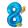 40 Inch Under the Sea Blue Number 8 Balloon, Mini Sea Animal Balloons Ocean Animal Foil Balloon, Seahorse Fish Balloons for Boys Girls Sea Theme 8th Birthday Baby Shower Party Decoration