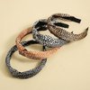 XIHIRCD 4pcs Knotted Headbands for Women, Non-Skid Fashion Hairbands for Women's Hair Leopard Printed Knotted Hair Hoop Headband for Women Girls Gifts Daily Wearing (4 Colors)