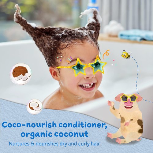Childs Farm, Kids Coco-Nourish Leave in Conditioner, Organic Coconut,Curly & Coily Hair, Conditions & Nourishes, Suitable for Dry, Sensitive & Eczema-Prone Skin & Scalp, 4.2 Fl Oz