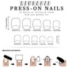 24Pcs Press on Nails Halloween Medium Almond Short Fake Nails with Designs Glossy Artificial French Nail Press ons Reusable Natural Stick on Nails for Fingernails