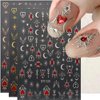 Retro Heart Star Moon Nail Art Stickers, 3D Bronzing Gold Silver Nail Stickers Star Nail Sticker Moon Nail Decals Self Adhsive Heart Stickers for Nails DIY Nail Designs Women Nail Supplies,6 Sheets