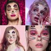 Glitter Cat Face Stickers Set-2Pcs Cute Cat Eye Body Face Tattoo Stickers for Kids Adult Party Makeup Self Adhesive Fake Tattoo Sticker Birthday Cospay Festival Party Supplies (cat)
