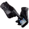 VICSPORT Men's Touchscreen Texting Leather Gloves Winter Warm Black Soft Gloves Cashmere Lining