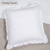 100% Washed Cotton Euro Shams with Ruffle, 2 Pack 26" x 26" Cotton Euro Sham Pillow Covers, No Insert, Ultra Soft Decorative Farmhouse Pillow Covers for Bed Sofa, White