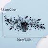 Teyglen Women Black Crystal Rhinestone Hair Comb Black Rhinestone Wedding Hair Comb Headband Luxurious Hair Accessories Shiny Black Rhinestone Bridal Side Hair Comb for Women Bride Girls