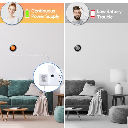 Thermostats 24 Volt Transformer C Wire Power Adapter for Nest, Ecobee, Honeywell WiFi Thermostats, Power Supply for Nest Hello, Ring Smart Doorbells Chime