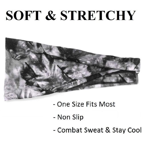 Huachi Women's Headbands Yoga Workout Exercise Headbands for Women Cute Elastic Hair Bands for Women’s Hair Tie Dye Bandeau Headband Sweatbands