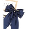 Women Big Bow Barrettes Girl's Satin Hairclips Long Ribbon Hair Pins for Party, Bow Hair Clips for Women, Navy Hair Bow, Hair Accessories for Girls, Bows for Girls, Bowknot Hairpin with Long Tail