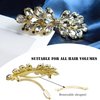 JULIYOOYOO Crystal Hair Barrette Clips for Women and Girls,Stylish and Elegant Hair Accessories,Hair Barrette Clip with Rhinestones Embedded as Decoration(White)