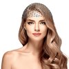 NQEUEPN Rhinestone Head Scarf, Black Glitter Crystal Mesh Headband Elastic Wide Head Wraps Diamond Sparkly Headpiece Party Nightclub Costume Hair Accessories for Women Girls