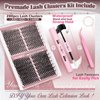 Yawamica Lash Extension Kit Wispy Lash Clusters Kit 30D 40D Natural Eyelash Extension Kit 9-16mm Left & Right Premade Eyelash Clusters 280pcs with Lash Bond and Seal and Lash Tweezers