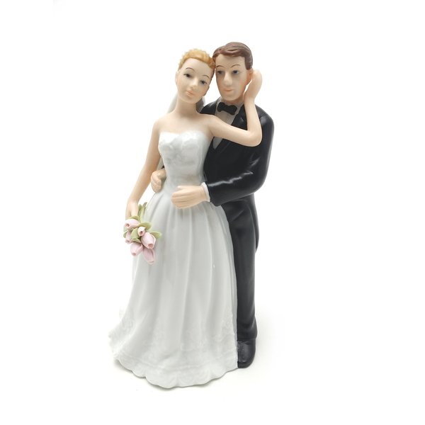 Bride and Groom black tie and rose bouquet