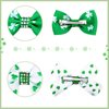6 Pieces St. Patrick's Day Hair Bows Clips Barrettes Irish Green Shamrock Clover Hair Alligator Clips Ribbon Hair Bows Hairpin Accessories for Girls Kids Women St Patrick's Day Party Decorations