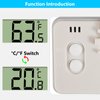JUZITAO 4PCS Refrigerator Fridge Thermometer Digital Freezer Room Thermometer Waterproof Indoor Thermometer with Hook, Large LCD Display White