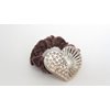 Generic Heart shaped mauve tan brown hair tie pony tail holder scrunchie with crystals (Primary color: Mauve pink)