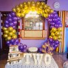 BAUANOOY Purple and Gold balloons, 60pcs 12 Inch Purple Metallic Chrome Gold and Confetti Balloon for Wedding Graduation Birthday Party Decorations