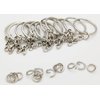 Key Ring with Chain and Open Jump Rings 1 inch, 50 Pack