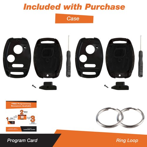 2 Key Fob Case Shell for Honda Accord Civic CR-V & More (Swap Your Original Blade)