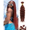 350 Braiding Hair 1 Bundle 50g 16 Inch Deep Water Wave Bulk Human Hair for Braiding 10A Brazilian Virgin Copper Curly Human Hair Extensions for Boho Braids Wet and Wavy Dark Ginger Braiding Hair