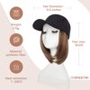 SEGO Baseball Cap with Hair Extensions for Women Heat Resistant Synthetic 6'' Adjustable Short Straight Hairpiece Replacement Wigs in Hat for Girls