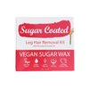 Sugar Coated Hair Removal Wax Kit for Leg Waxing, Sugar Wax for Leg Hair Removal with Wax Strips, Gentle and Non-Damaging Waxing Kit, Contains Essential Rosehip Oil to Moisturise Skin 200g