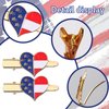 HIFANMM 2pcs 4th of July Hair Clips Metal Patriotic Hair Accessories for Women Girls Independence Day Hair Barrettes USA Flag Heart Cute Hairpins Gold Baby Hair Alligator Clip for Kids Party Decor