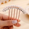 Missgrace Luxury Glitter Sparkly Crystal Rhinestones Pearls Gold Hair Side Combs Hairpins Barrettes Clips Hair Accessories for Women Girls (Color 2)