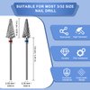 2Pcs Nail Drill Bits, 3/32” Nail Bits for Nail Drill Safety Tungsten Carbide Bits for Acrylic Nails, Drill Bit for Nail Professional Sets Great for Remove Hard Gel, Two Way Rotate Bits (Medium & Fine)