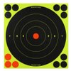 Birchwood Casey Shoot-N-C 8" Bull's-Eye Reactive Targets - Highly Visible Instant Feedback Self-Adhesive Shooting Targets with Repair Pasters - 30 Targets, 360 Pasters