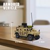 HI-REEKE Military Vehicles Building Block Set, WW2 Army Battle Car Toy for Teen Brown-130pcs