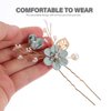 NUOBESTY 4Pcs Wedding Hair Clip Comb Handmade Bridal Hair Clip Pearl Floral Leaf Hair Accessories for Women Wedding ( Green )