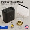 Berlinzo Premium Clear Ice Ball Maker [2024 Upgraded] - Large 2.4-inch Crystal Clear Ice Balls for Whiskey Cocktail - New Easy-to-Remove Ice Sphere Mold - Bonus Storage Bag & Ice Stamp Ring, Black