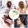 Beaupretty 5 Pieces Jade Flower Hair Pins Women Girls Hair Stick Chinese Retro Chignon Pin Hair Chopsticks Hair Styling Hair Making Accessories for Hanfu Costume(Green)