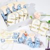 12 PCS Bridesmaid Proposal Gifts Bridesmaid Hair Clips Bridesmaid Scrunchies Bridal Shower Gifts Silk Satin Soft Blue Hair Accessories Bridesmaid Wedding Favor Women Girls