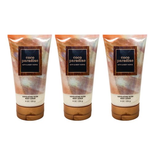 Generic Bath and Body Work Coco Paradise Exfoliating Glow Body Scrub Value Pack - Lot of 3