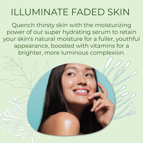 Sea-el Hyaluronic Acid & Vitamin C Facial Serum Drops Firming Hydration & Glow Anti Aging Face Moisturizer - Daily Wrinkle Diminishing Skin Care for Women & Men, Vegan - 1 Fl Oz