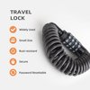 UP Security Small Combo Bike Lock Cable, Retractable Combination Cable Lock with Code, for Travel Safe Luggage, Suitcase, Scooter Ebike Bicycle Motorcycle Helmet Anti Theft, Outdoor Ski Snowboard