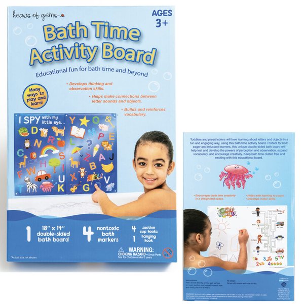 Double Sided Bathtime Educational Board, Preschool Activities, Washable Marker, ABC Learning for Toddlers, I Spy Book, Education Toys for 2 3 4 Year olds, Montessori