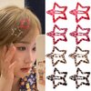 Star Snap Clips for Hair Y2K Pink Leopard Print Hair Clips Set of 8 Metal Brown Cheetah Leopard Hair Barrettes Hairpins Headpiece Aesthetic Edgy Star Hair Accessories for Teen Girls Women
