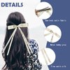 6 Pcs Hair Bows For Women, Silky Satin Ribbon Hair Clips Bowknot With Long Tail，Bowknot Hair Clips Hair Barrettes Hair Accessories For Women Girls (Black, White, Pink, Burgundy, Green, Blue)