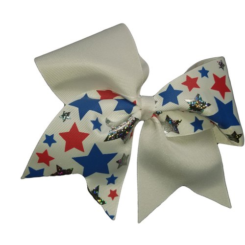 Cheer Bows red White and Blue Patriotic Stars Hair Bow