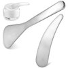 BEOSOFLOY Mini Metal Cosmetic Spatula 2pcs Stainless Steel Spatula Reusable Facial Applicator Cosmetic Spatula for Cream Lotions Moisturizers Wash-Off Masks