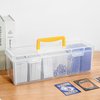 Trading Card Storage Box with Divider Cases for 200 Top Loaders, 15 Inches Long Card Storage Portable Sports Cards Storage Case, Baseball Card Storage-6+1 Set