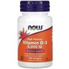 NOW Foods NOW Supplements, Vitamin D-3 5,000 IU, High Potency, Structural Support*, 120 Softgels (3 Pack)