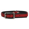 Dogs My Love Rhinestone Genuine Leather Dog Collar (Red, 9.5"-11" Neck)